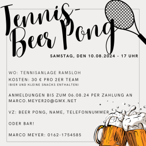 Tennis Beer Pong am 10.08.2024
